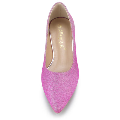 Glitter Pointed Toe Ballet Flats Shoes