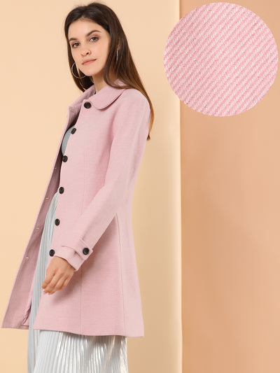 Peter Pan Collar Single Breasted Overcoat Winter Pea Coat