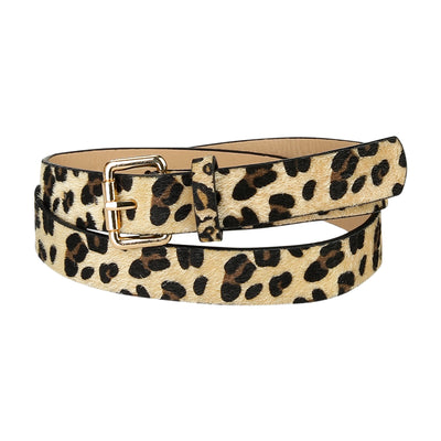 Leopard Print Faux Leather Casual Jeans Pants Waist Belts