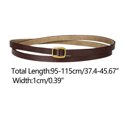 Adjustable Skinny Leather Narrow Belt Minimalism Waist Strap