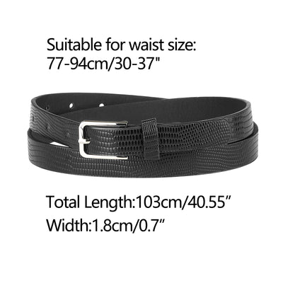 Skinny Single Pin Buckle Animal Printed Thin Faux Leather Waist Belt