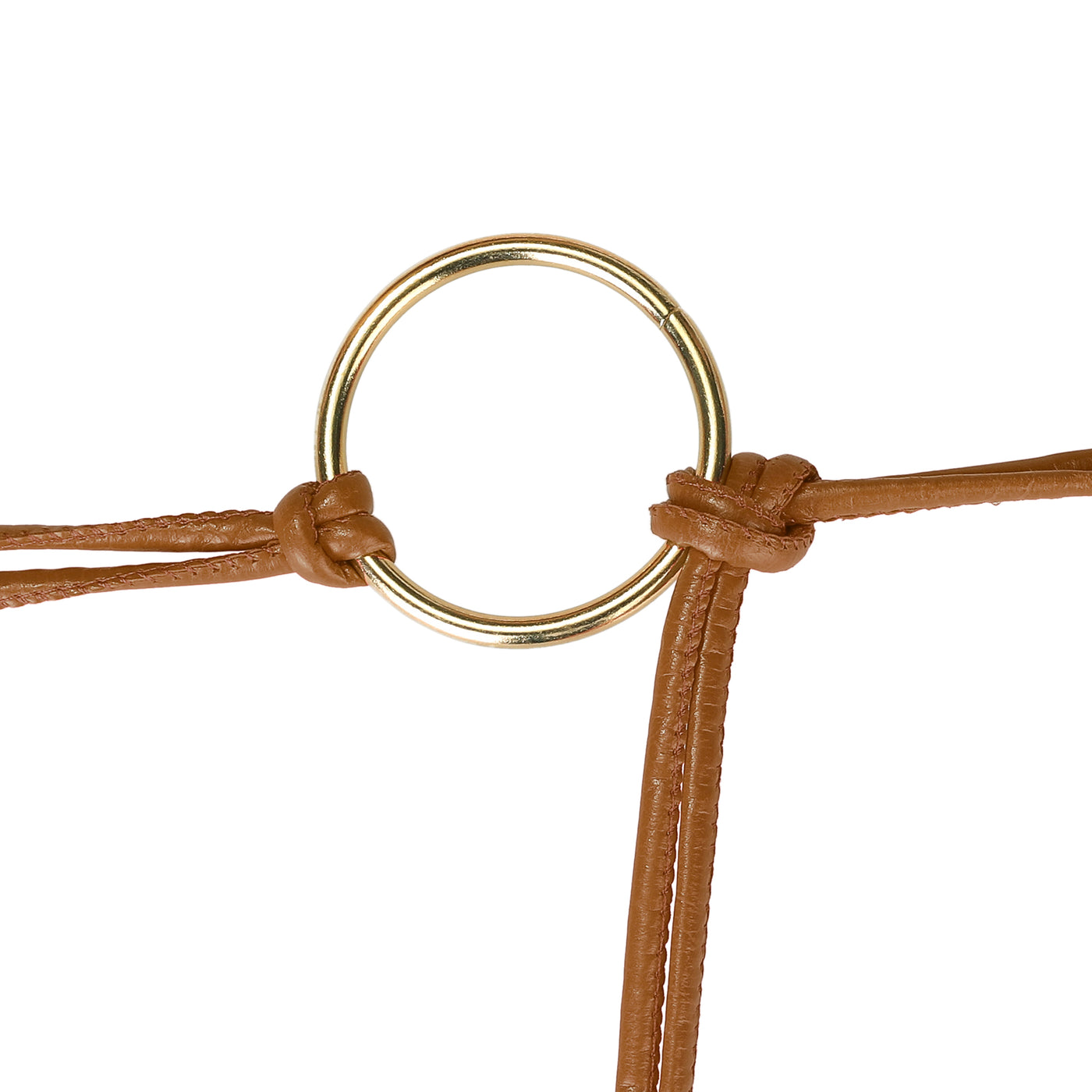 Allegra K Women PU Leather Skinny Rope Belt Round Ring Endings Self Tie Waistband Thin Waist Strap