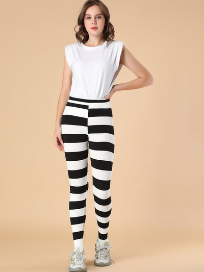 Striped Printed High Elastic Waist Party Yoga Stirrup Pants Leggings