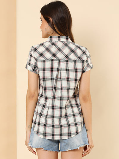 Button Down Cotton Classic Western Plaid Shirt