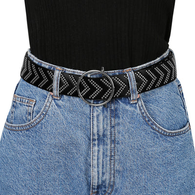 Skinny Waist Belt for Dress Round Metal Buckle Narrow Belts