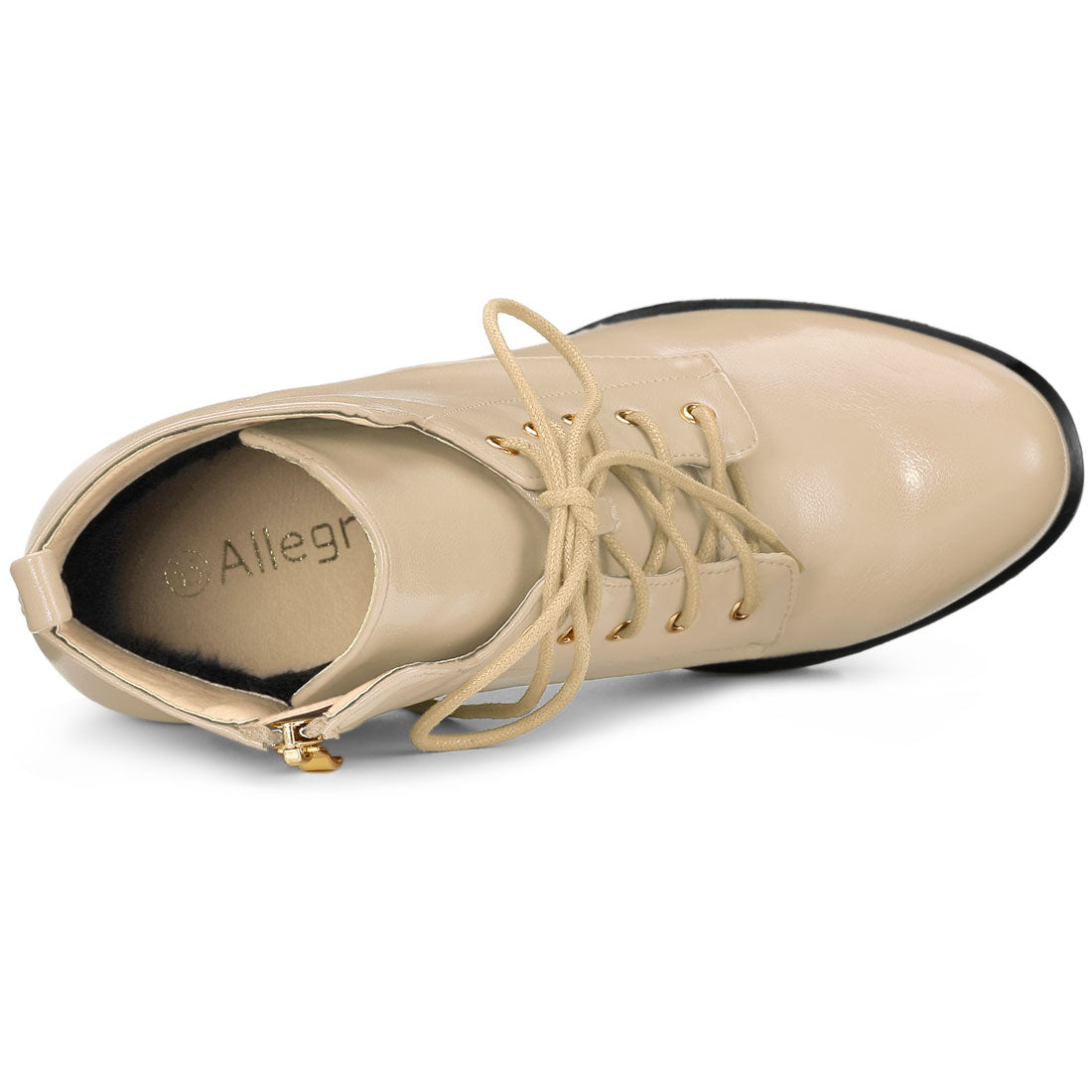 Allegra K Round Toe Chunky Heel Lace Up Platform Boots