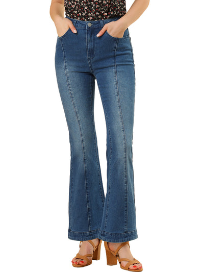 High Waist Flare Retro Stretchy Denim Pants Bell Jeans