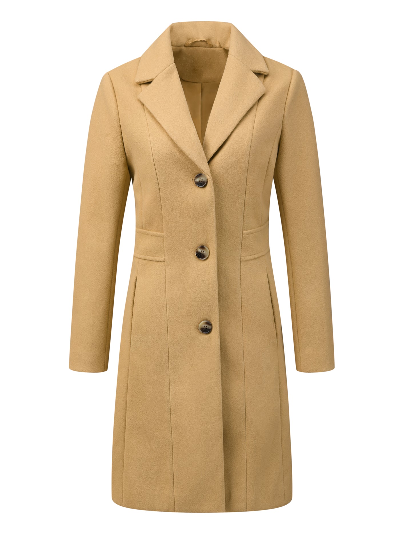 Allegra K Single Breasted Notched Lapel Outerwear Winter Coats