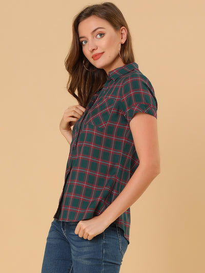 Button Down Cotton Classic Western Plaid Shirt