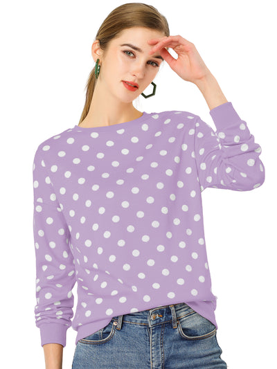 Winter Knitted Pullover Sweatshirt Long Sleeve Polka Dot Sweater