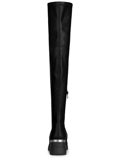 Platform Wedge Chunky Heel Over the Knee Thigh High Boots