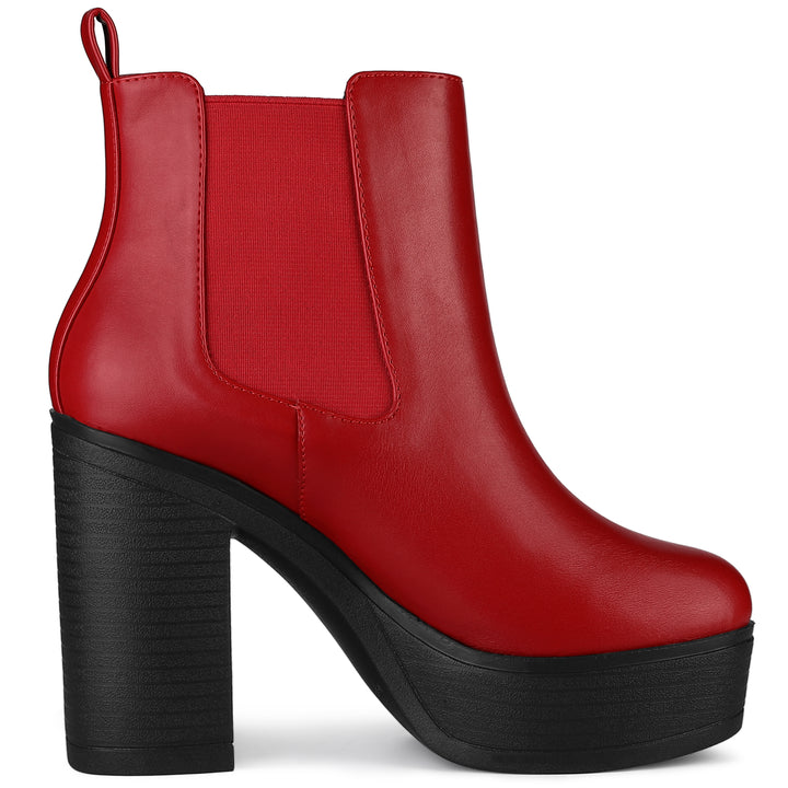 Platform Chunky High Heel Chelsea Ankle Boots | Allegra K