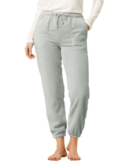 Pajama Sleepwear Ankle Bottoms with Pockets Winter Lounge Pants