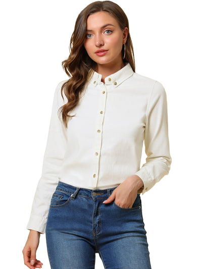 Classic Long Sleeve Button Down Casual Loose Denim Shirt