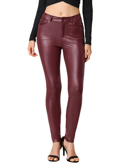 High Waist Skinny Disco PU Faux Leather Pant