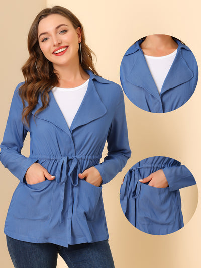 Chambray Jacket Thin Casual Lightweight Tops Outerwear