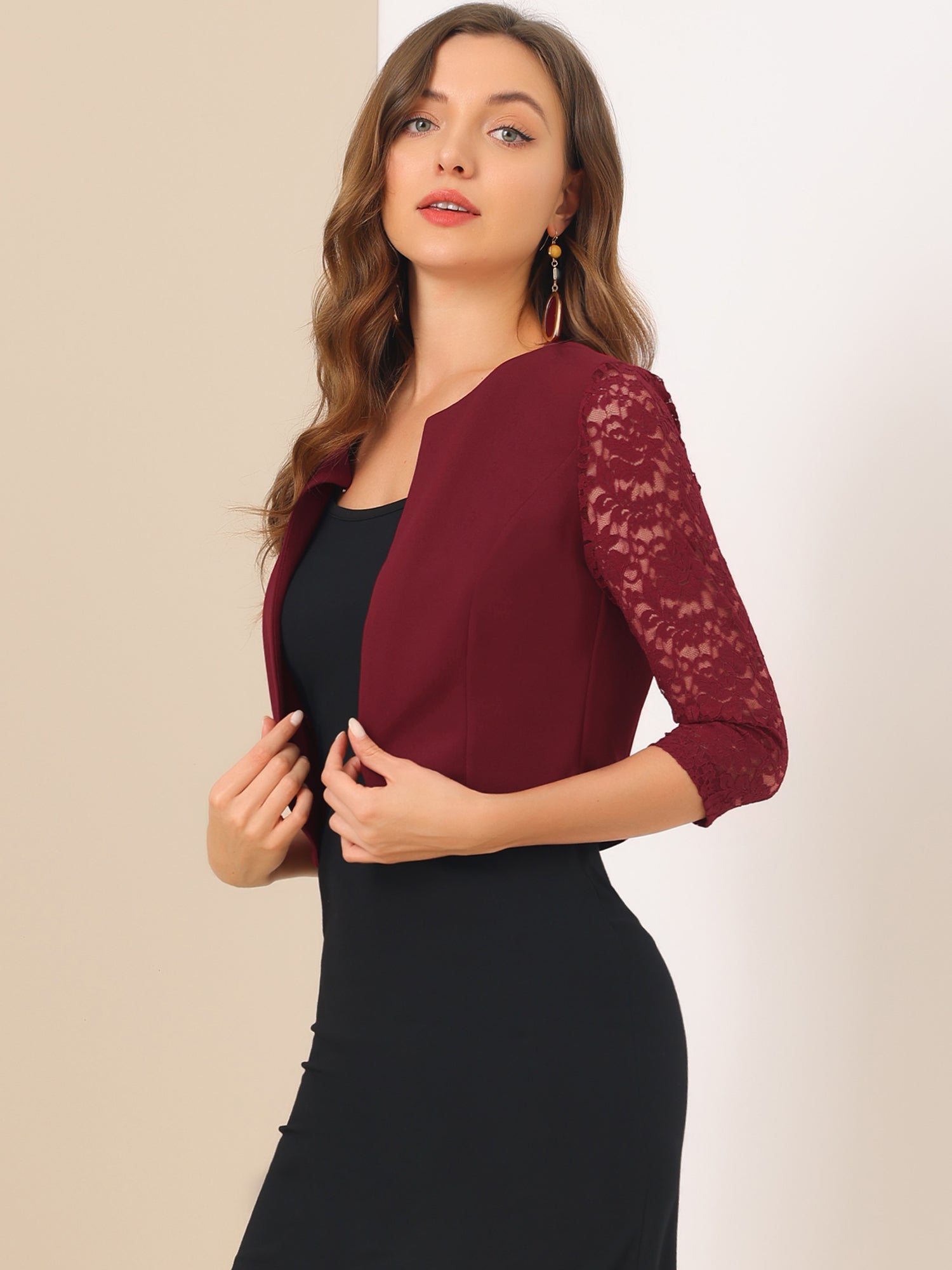 Burgundy hot sale lace bolero