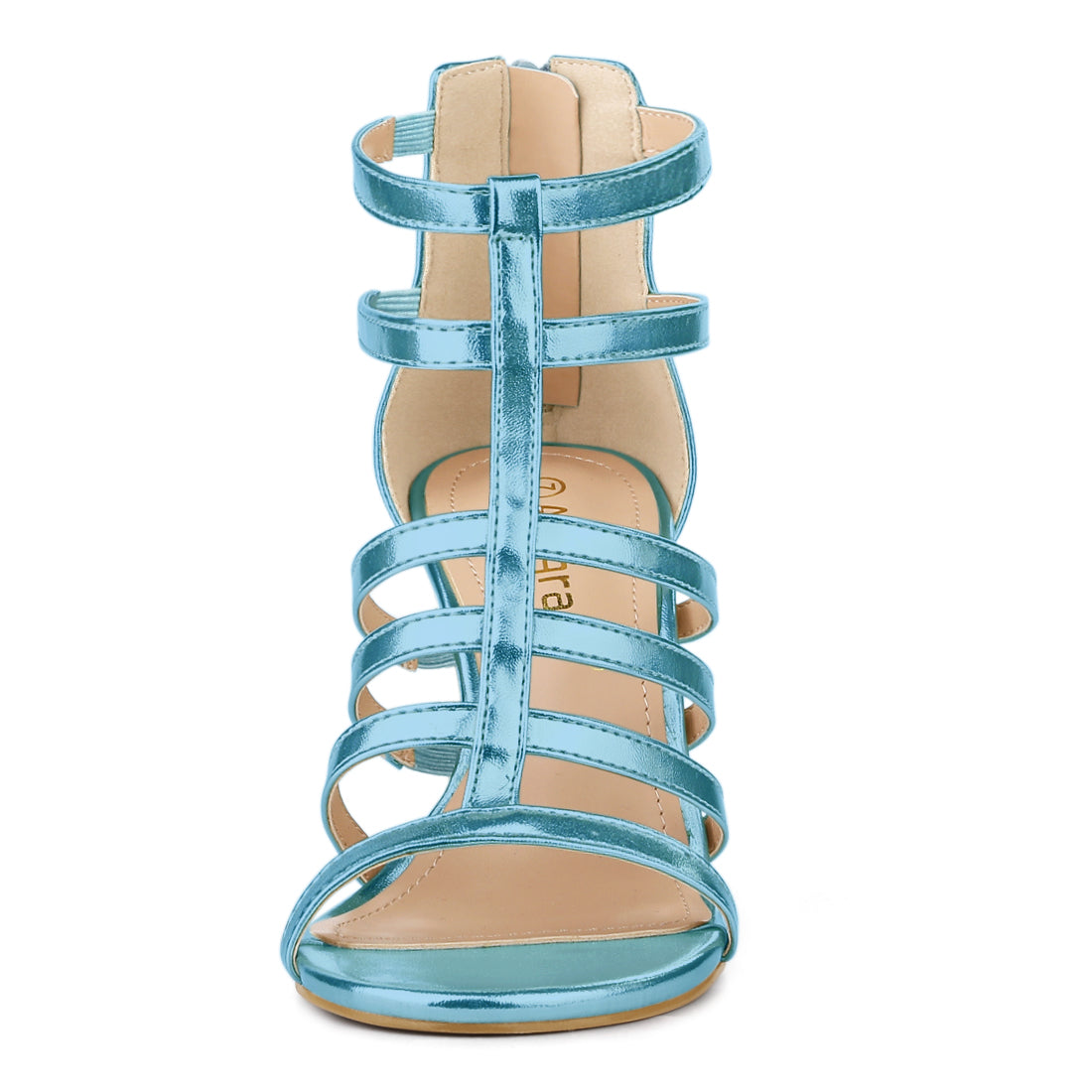 Allegra K Cage Strappy Gladiators Chunky Heel Sandals