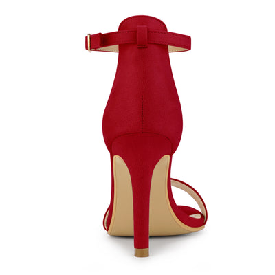 Suede Ankle Strap High Stiletto Heel Sandals