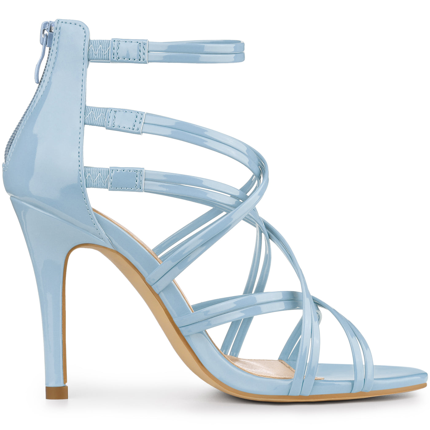 Allegra K Open Toe Strappy Stiletto Heel Lace Up Sandals