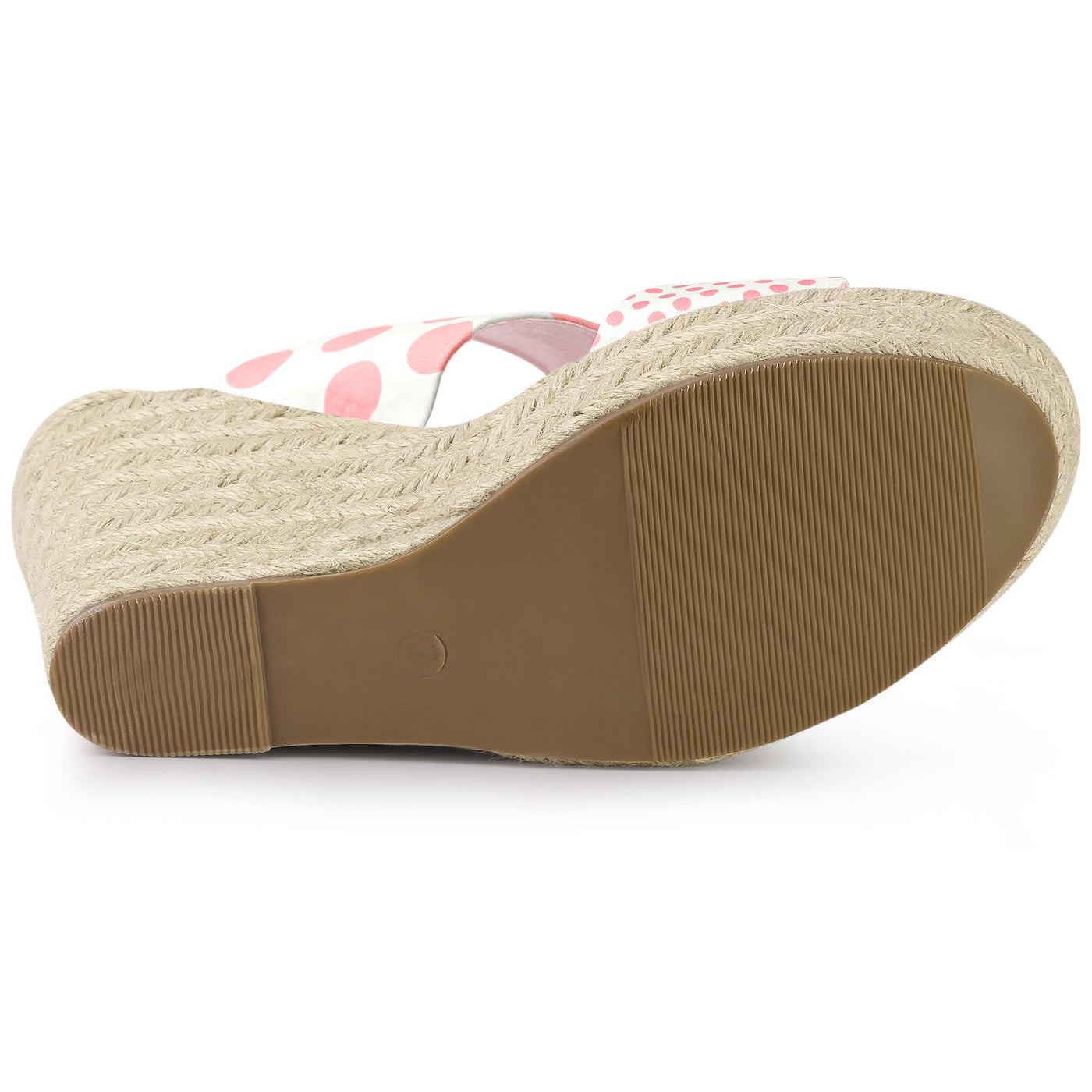 Allegra K Platform Polka Dots Heel Espadrille Wedge Sandals