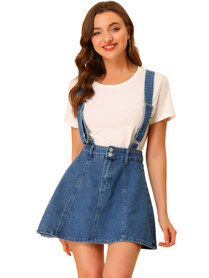 Denim skirt overalls best sale