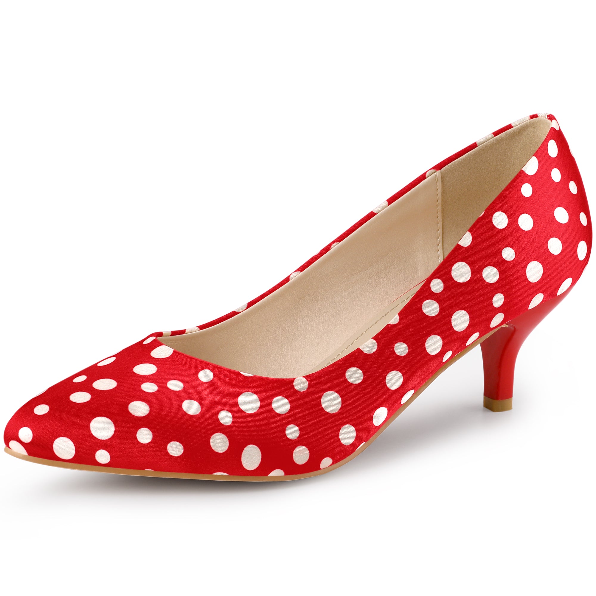 Polka dot low heel shoes best sale