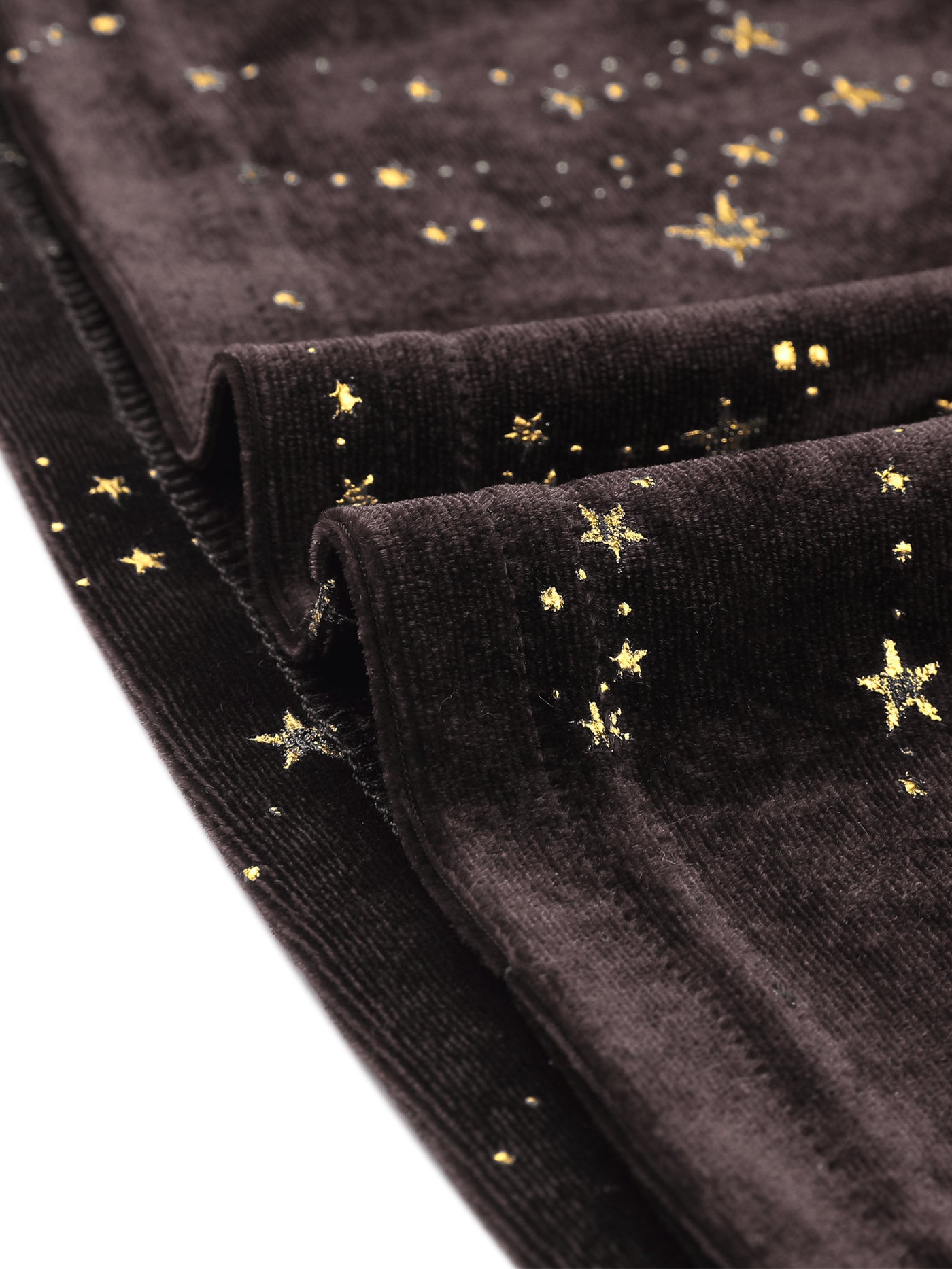 Allegra K Velvet V-Neck Long Sleeve Gilding Shiny Metallic Stars Top