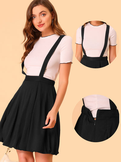 Detachable Strap A-Line Bubble Suspender Skirt