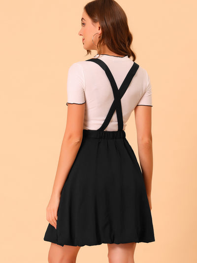 Detachable Strap A-Line Bubble Suspender Skirt