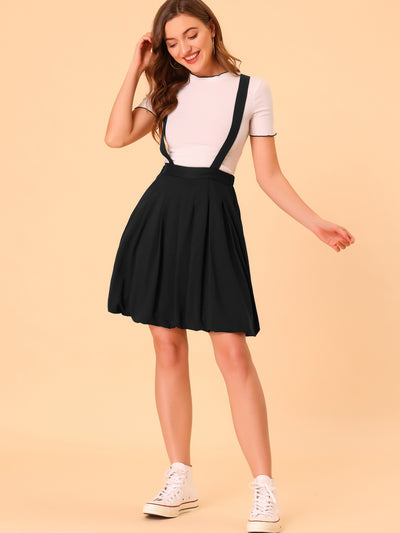 Detachable Strap A-Line Bubble Suspender Skirt