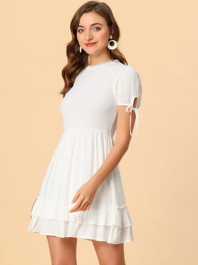 Smocked Ruffle Tiered Sweet Summer A-line Mini Dress