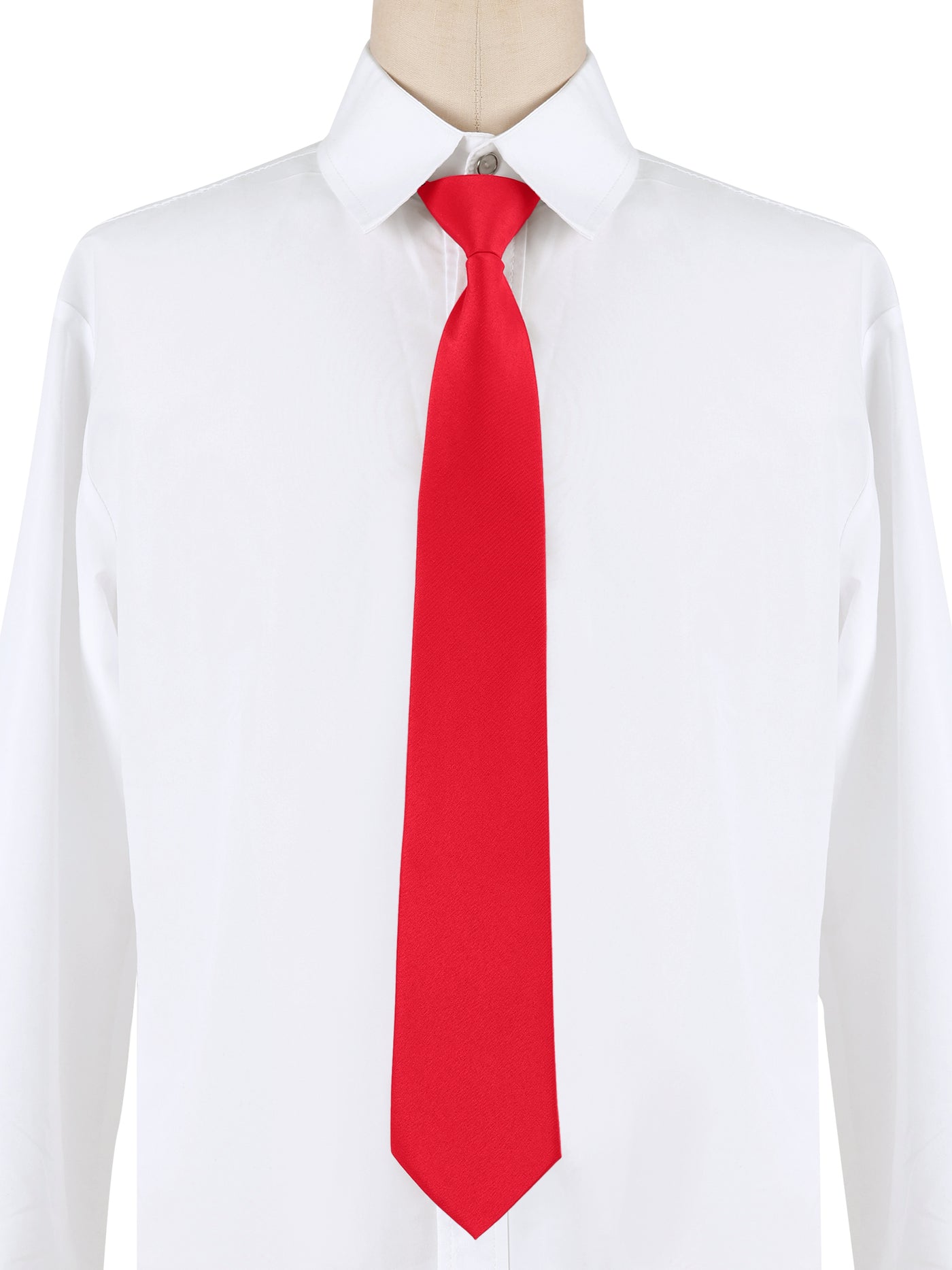 Allegra K Pre-Tied Zipper Solid Color Formal Casual Adjustable 8cm Wide Tie