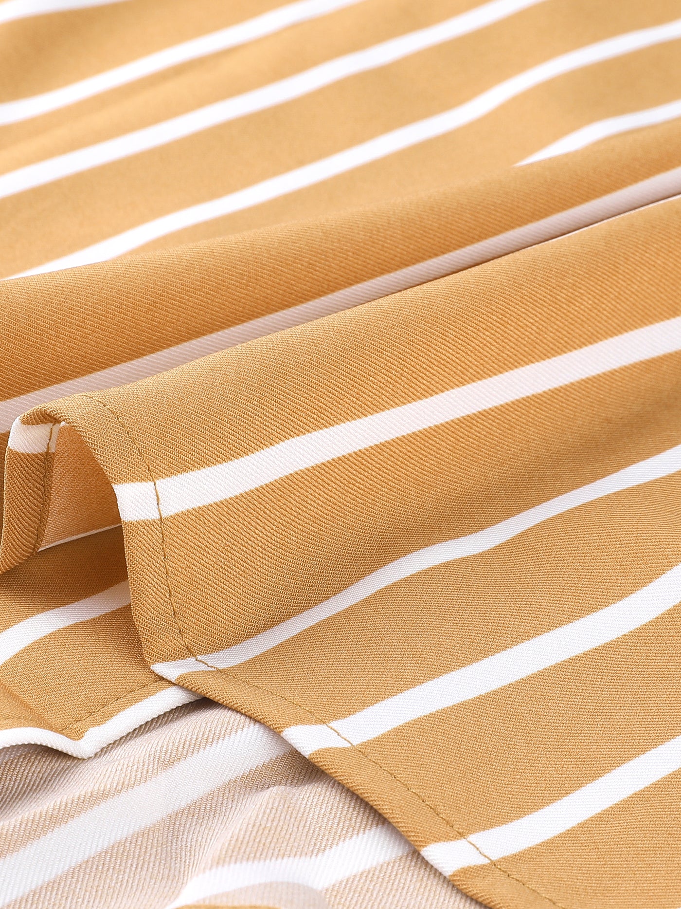 Allegra K Striped Button Up Lapel Collar Top Short Sleeve Tie Front Crop Shirt