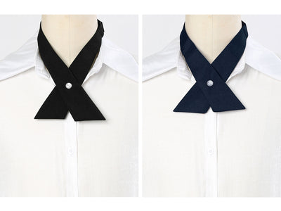 Adjustable Size School Uniform Pre Tied Criss-Cross Bow Ties 2pcs