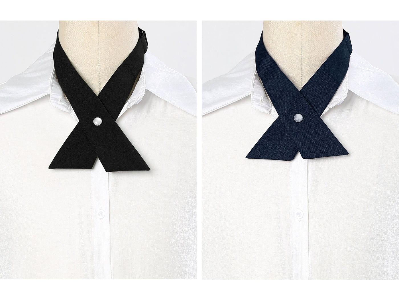 Allegra K Adjustable Size School Uniform Pre Tied Criss-Cross Bow Ties 2pcs