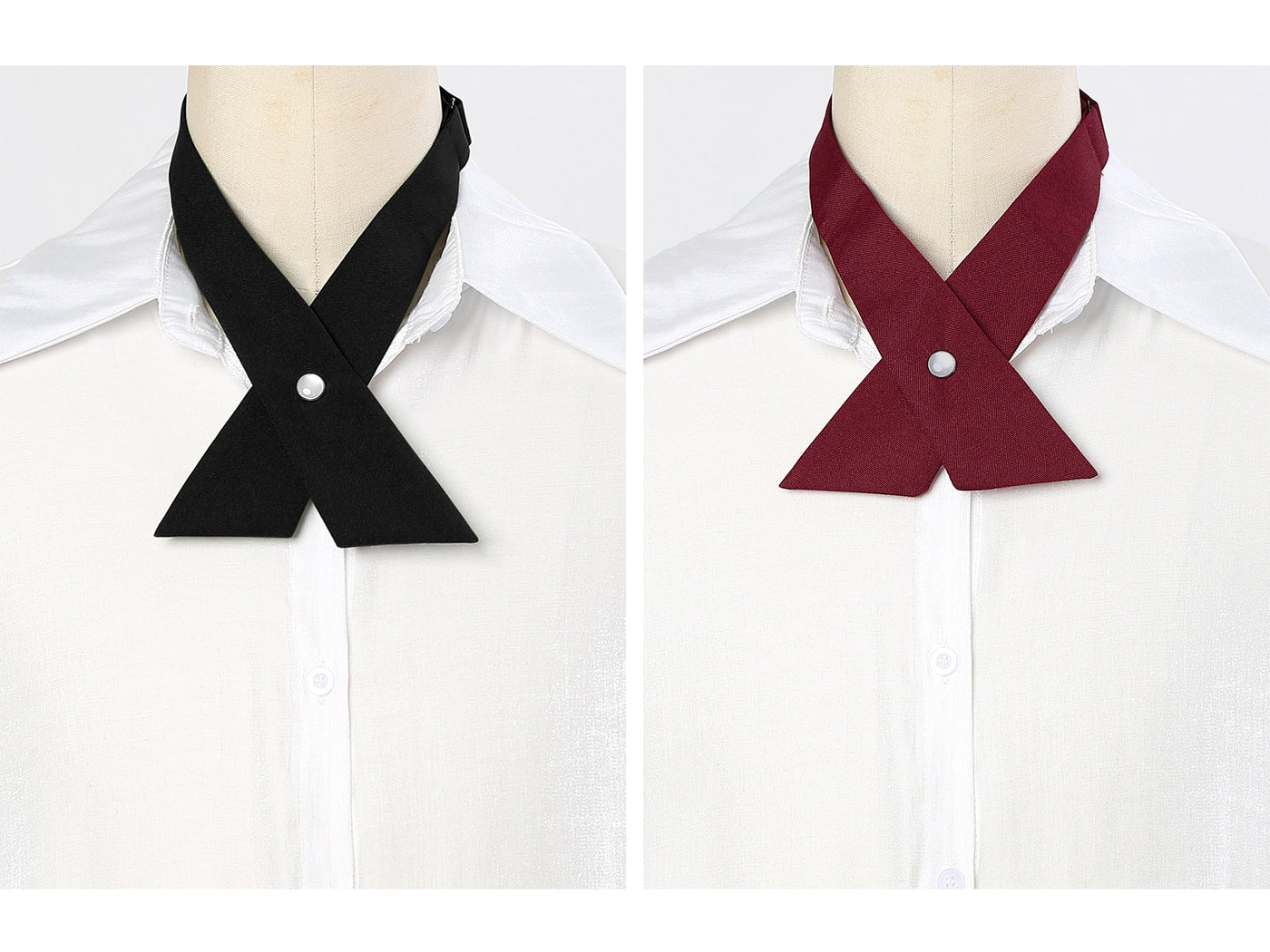 Allegra K Adjustable Size School Uniform Pre Tied Criss-Cross Bow Ties 2pcs