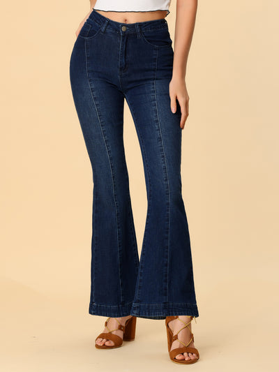 High Waist Flare Retro Stretchy Denim Pants Bell Jeans