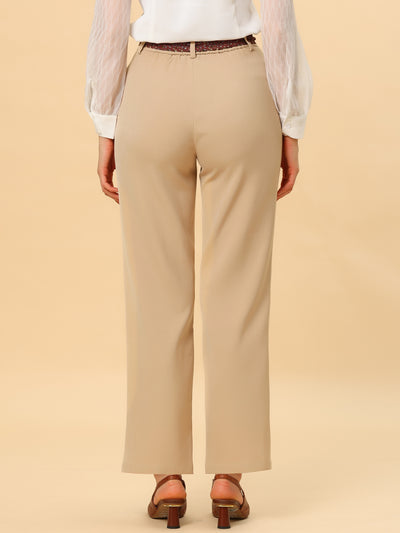 Elegant Pants Summer Elastic Back High Waisted Work Office Trousers