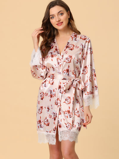 Satin Lounge Cami Top and Shorts Robe Pajama Lingerie Sets