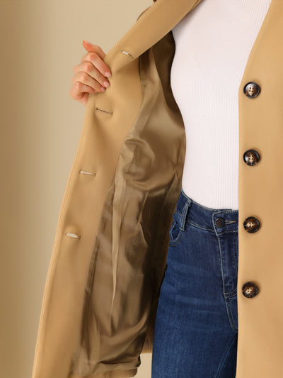 Elegant Winter Overcoat V Neck Single Breasted Long Coat