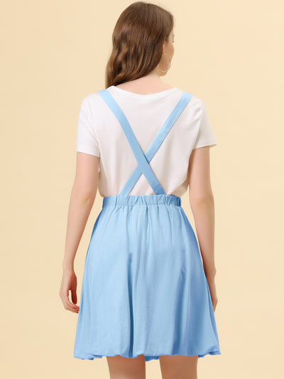 Detachable Strap A-Line Bubble Suspender Skirt