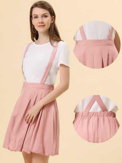 Detachable Strap A-Line Bubble Suspender Skirt