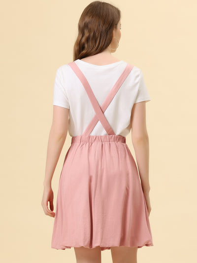 Detachable Strap A-Line Bubble Suspender Skirt