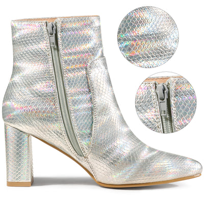 Snake Skin Halloween Costumes Chunky High Heel Ankle Boots