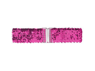 Womens Stretchy Waist Belts Metal Interlock Buckles Sequins Decor Belts for Dresses