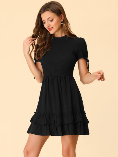 Smocked Ruffle Tiered Sweet Summer A-line Mini Dress