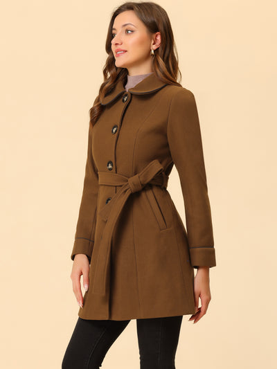 Winter Elegant Lapel Collar Long Trench Coat