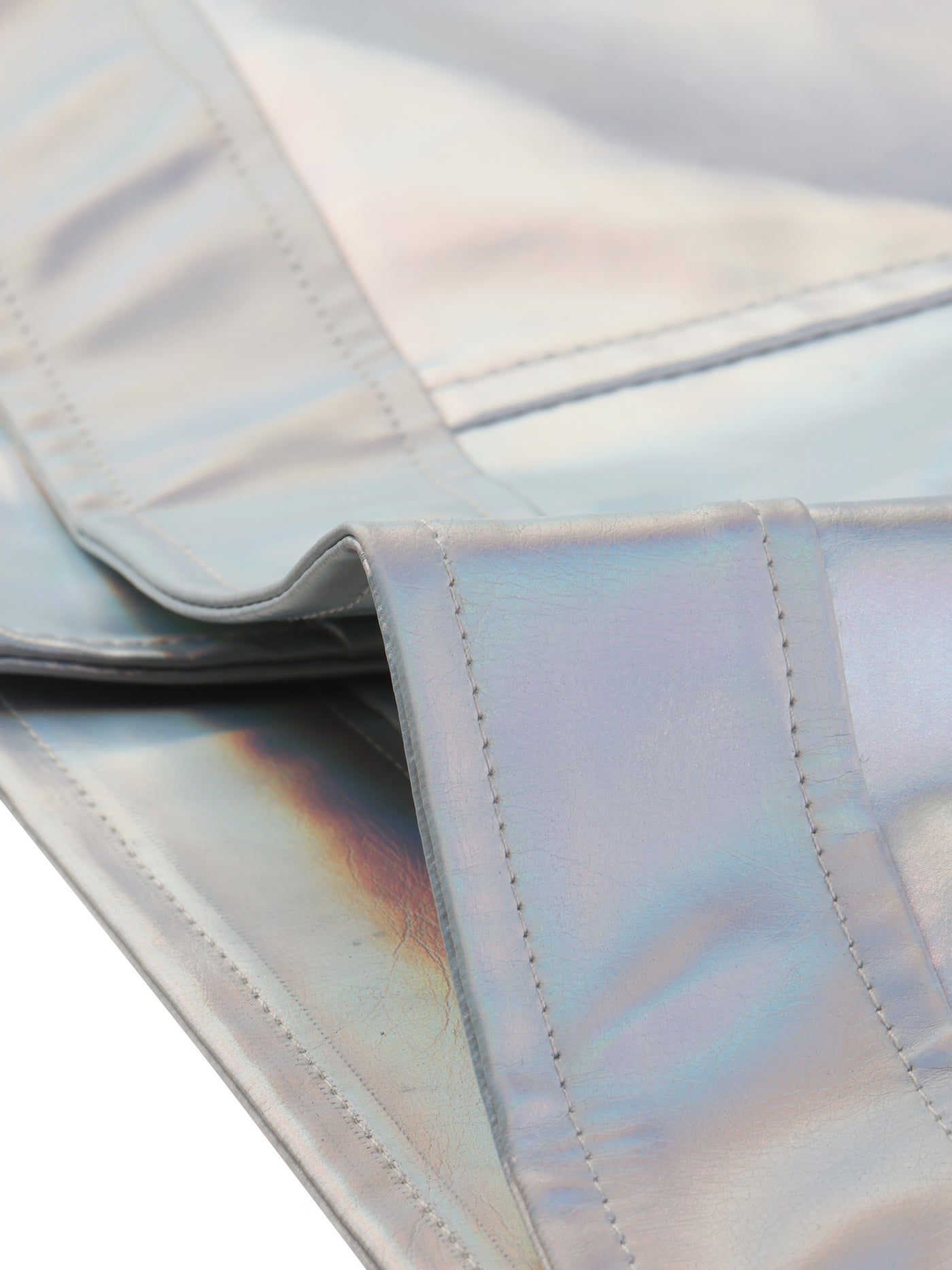 Allegra K Metallic Biker Holographic Shiny Zipper Notched Jackets