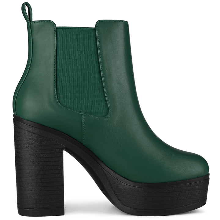 Platform Chunky High Heel Chelsea Ankle Boots | Allegra K